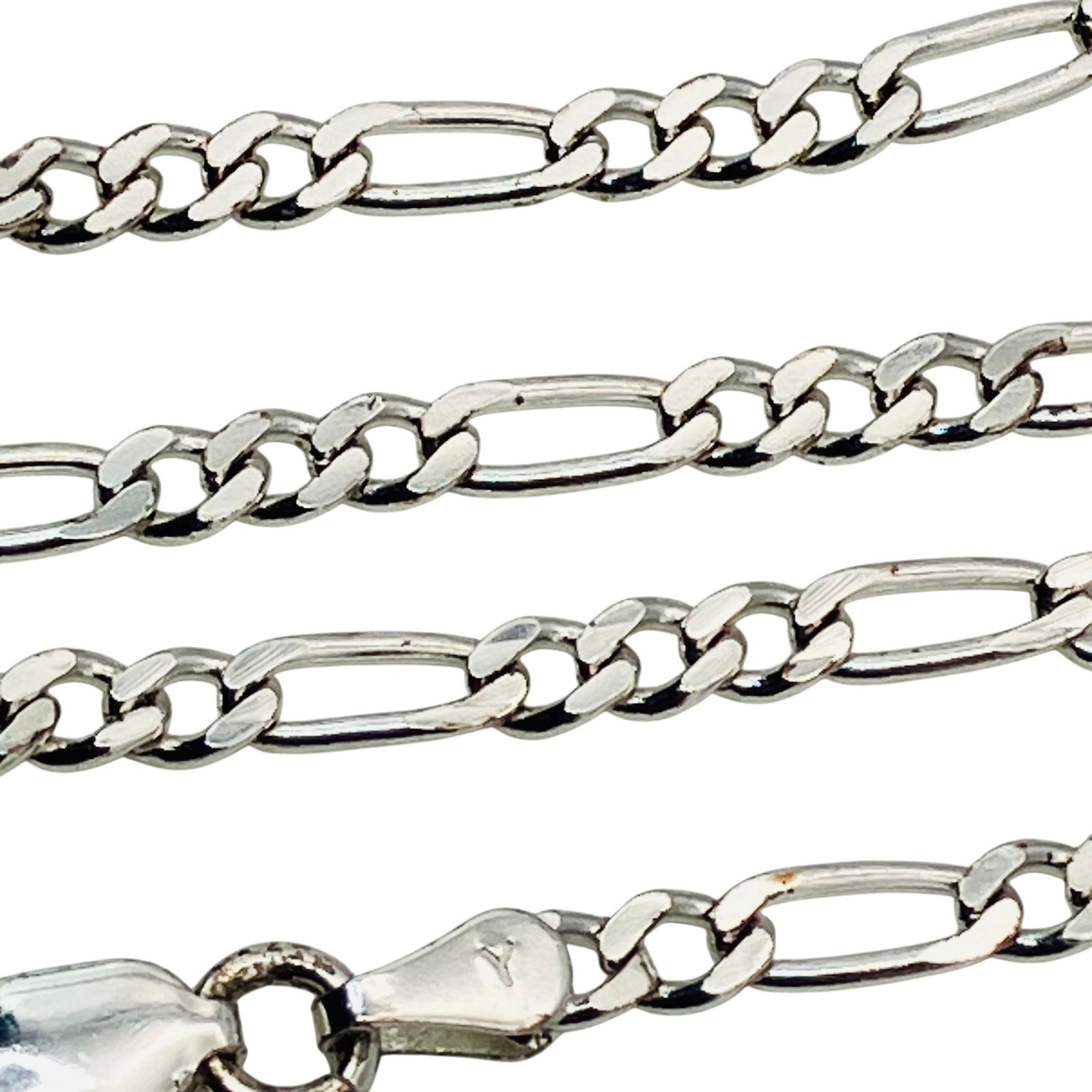 Y Italy Sterling Figaro Chain Bracelet, 3.00 G (1 of 5)