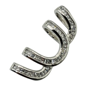 Sterling Channel Cut Clear Stone Pendant, 6.51 G