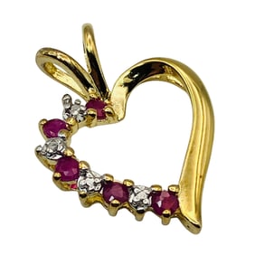 Ross Simons Pink TOPAZ Sterling Heart Pendant, 1.97 G