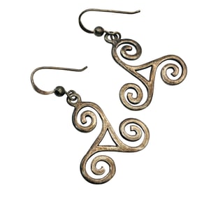 PSCL Sterling Triskelion Dangle Earrings, 4.60 G