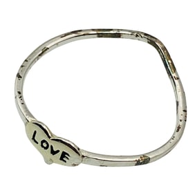 CW Sterling LOVE Heart Band Ring, Size 6.5, 0.66 G