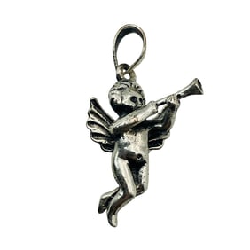 Sterling Trumpeting Angel Pendant, 3.40 G