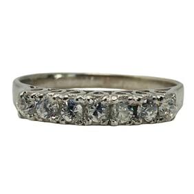 Sterling Six Stone Cathedral Band Ring Size 9, 2.44 G