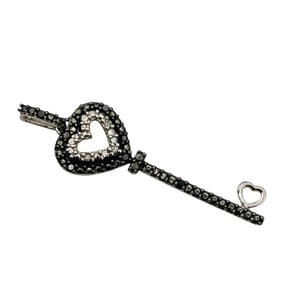 GC, DIAMOND Sterling Heart Key Pendant, 1.63 G