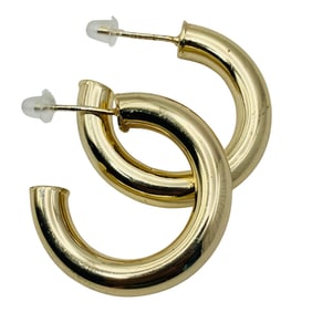 SK9 Sterling Puffy C Hoop Earrings, 4.70 G