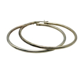 Sterling Hoop Earrings, 4.45 G