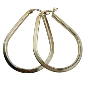 Sterling Teardrop Hoop Earrings, 3.34 G