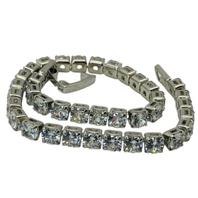 RHINESTONE Sterling Tennis Bracelet, 6.08 G