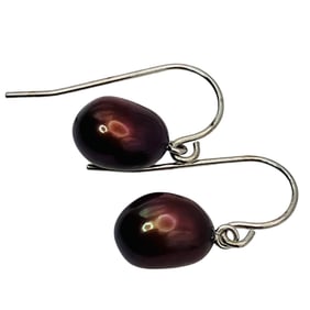 H Sterling Pearl Dangle Earrings, 1.81 G