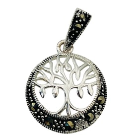 SLC, MARCASITE Sterling Tree Pendant, 1.80 G