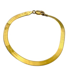 KA1772, Italy Sterling Flat Snake Chain Bracelet, 4.05 G