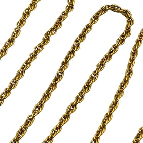 Sterling Gold Tone Rope Chain Necklace , 2.03 G