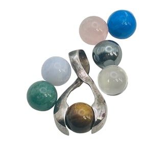 Sterling Infiniti Eight Changeable Gemstone Pendant 10 G