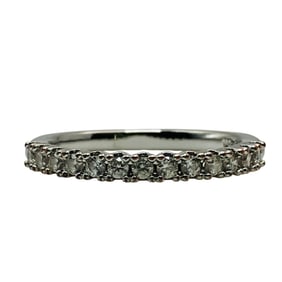 CUBIC ZIRCONIA Sterling Half Eternity Band Ring, Size 6, 1.54 G