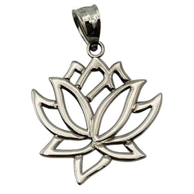 Sterling Cut Out Lotus Flower Pendant, 1.21 G