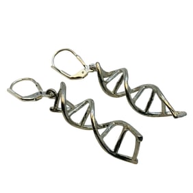 Sterling Double Helix Dangle Earrings, 4.18 G