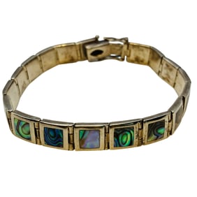 ABALONE Sterling Tennis Bracelet, 29.26 G