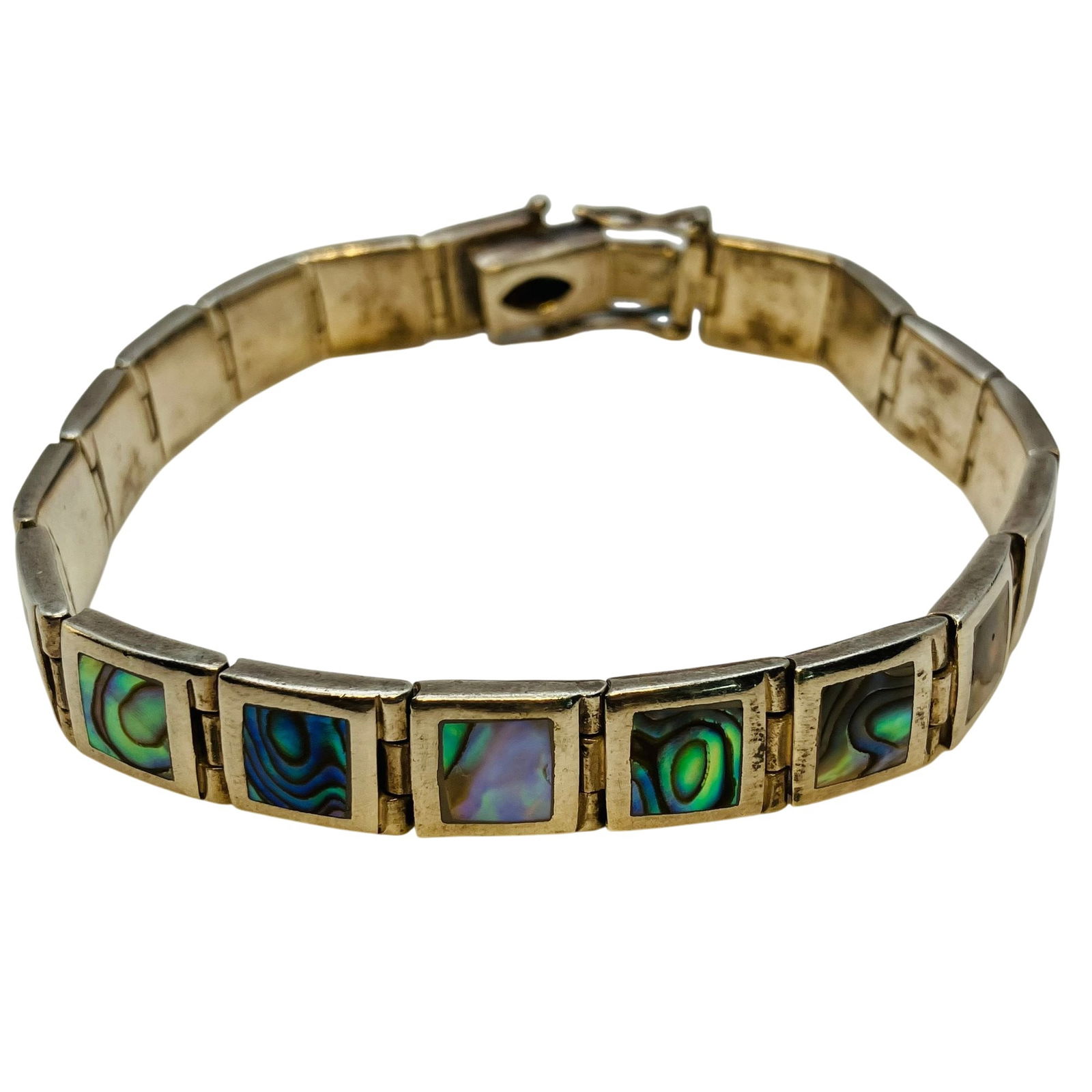 ABALONE Sterling Tennis Bracelet, 29.26 G: ABALONE Sterling tennis bracelet 29.26 g