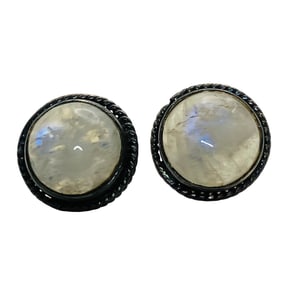 MOONSTONE Sterling Stud Earrings, 2.61g