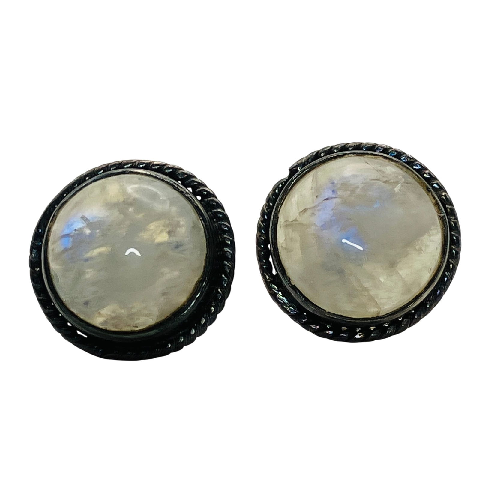 MOONSTONE Sterling Stud Earrings, 2.61g: MOONSTONE Sterling stud earrings 2.61g