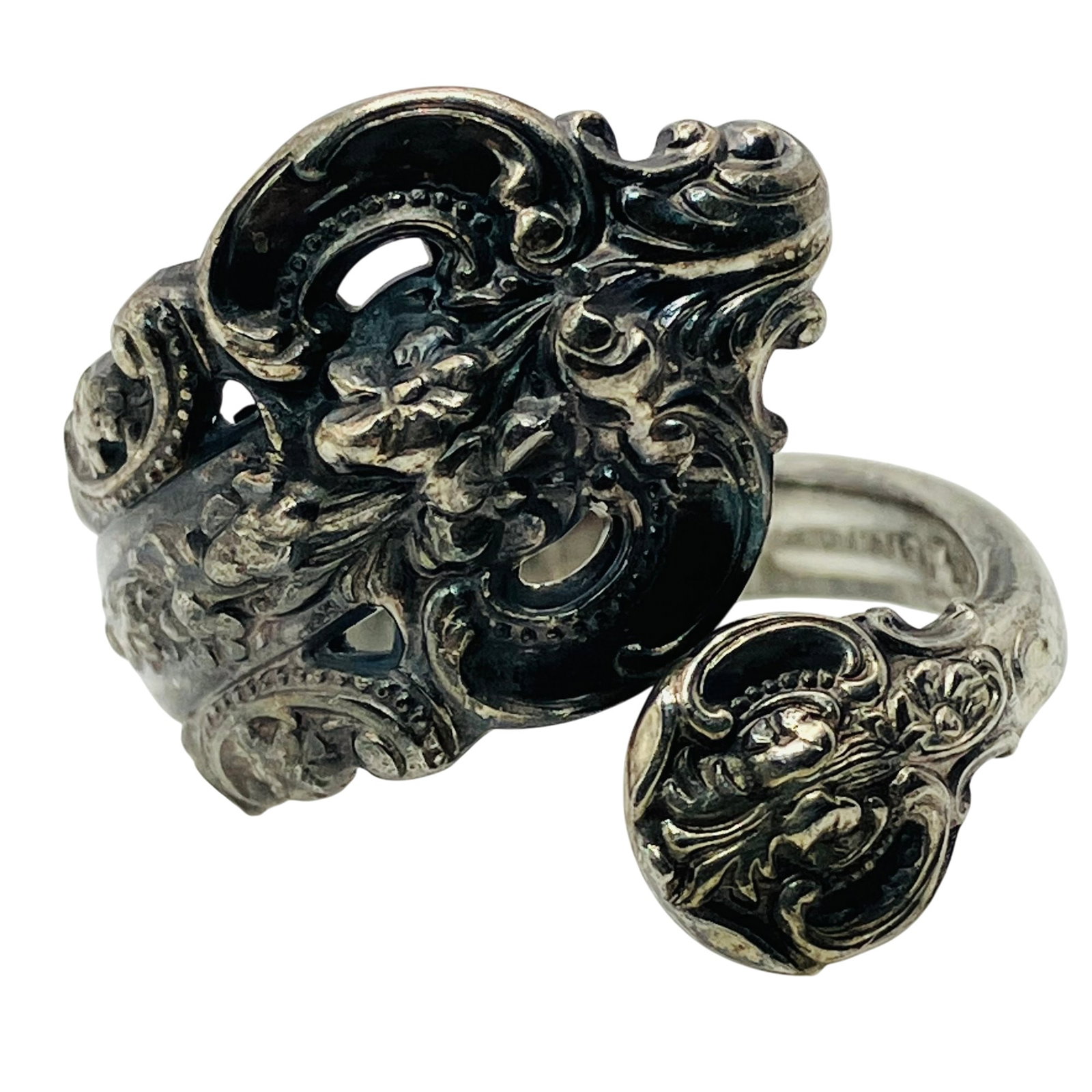 WALLACE Sterling Spoon Disconnected Ring, Size 7, 8.34 G: WALLACE Sterling spoon disconnected ring size 7 8.34 g