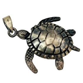 Sterling Sea Turtle Pendant, 4.86 G