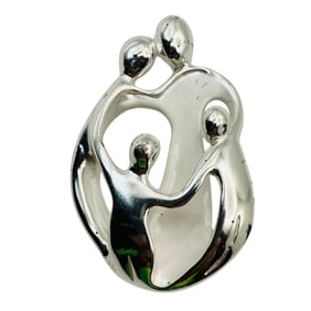 CAROLYN POLLACK Sterling Family Holding Hands Pendant, 8.42 G