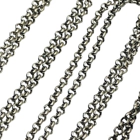 Italy Sterling Double Strand Cable Chain Necklace, 4.35 G