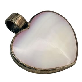 MORHER OF PEARL Sterling Heart Pendant, 6.47 G