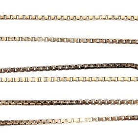 Sterling Gold Overlay Box Chain Necklace 2.46g
