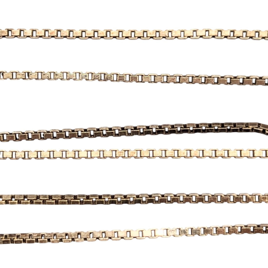 Sterling Gold Overlay Box Chain Necklace 2.46g (1 of 5)
