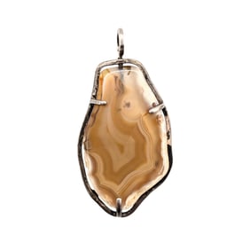 Sterling Agate Slice Pendant 5g