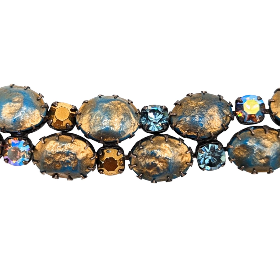 Juliana Gold Blue Rhinestone Bracelet 57.1g (1 of 6)