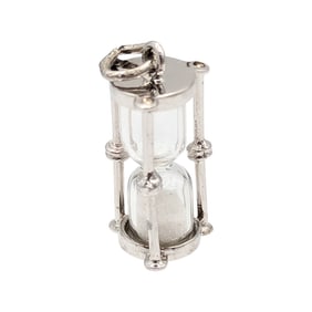 Sterling Hourglass Charm With Sand, Wells 2.09g