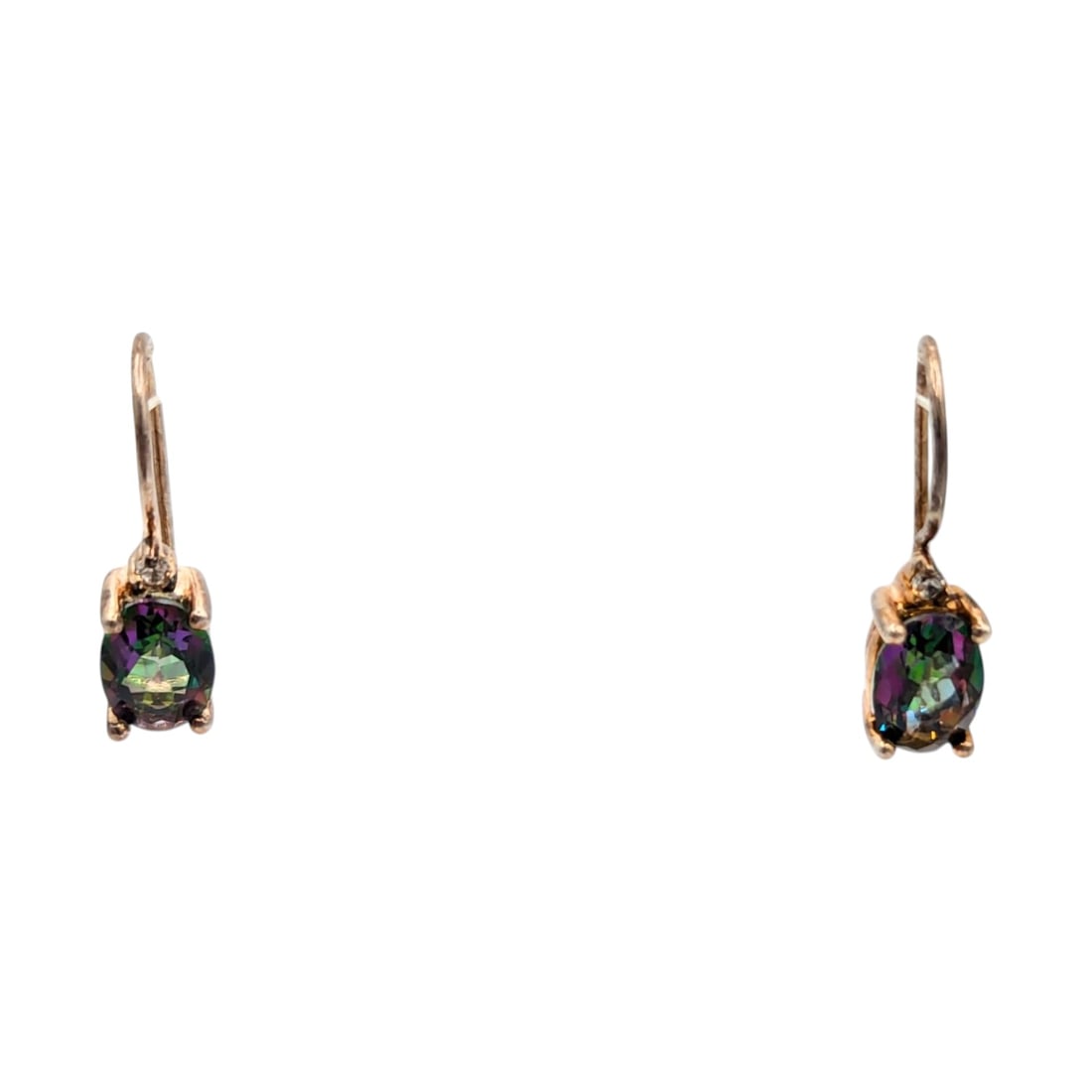 Sterling Mystic Topaz Drop Earrings 1.7g: Sterling Mystic Topaz Drop Earrings 1.7g