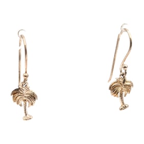 Sterling Palm Tree Dangle Earrings 1.97g