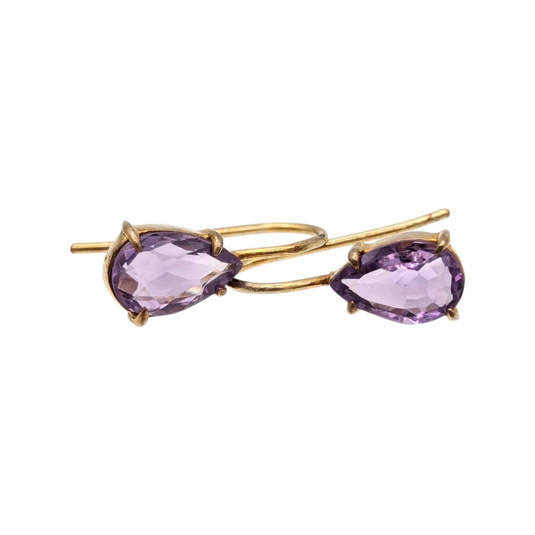 Sterling Purple Amethyst Gem Earrings 1.36g: Sterling Purple Amethyst Gem Earrings 1.36g