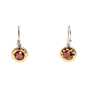 Sterling Red Garnet Drop Earrings 3.88g