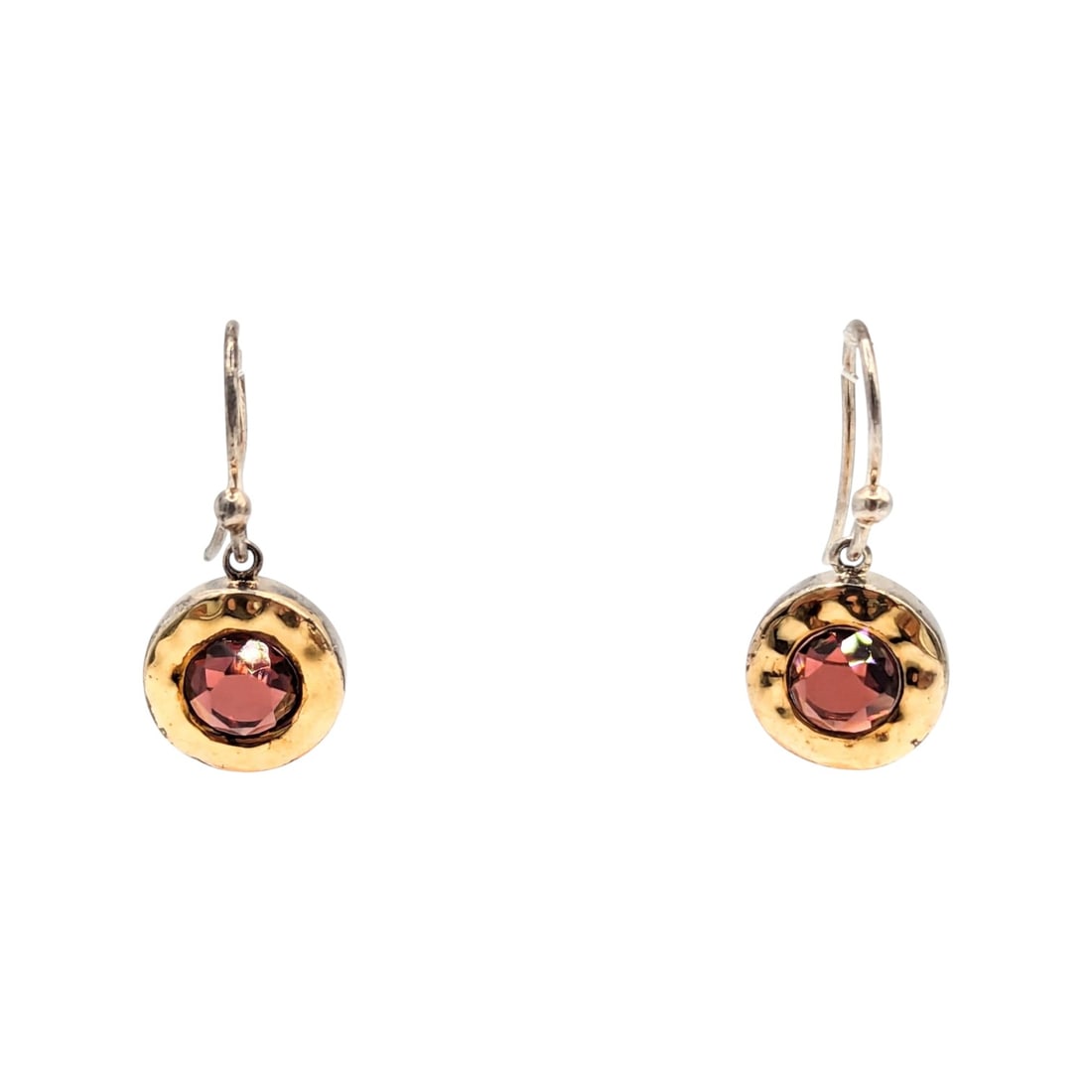 Sterling Red Garnet Drop Earrings 3.88g (1 of 5)