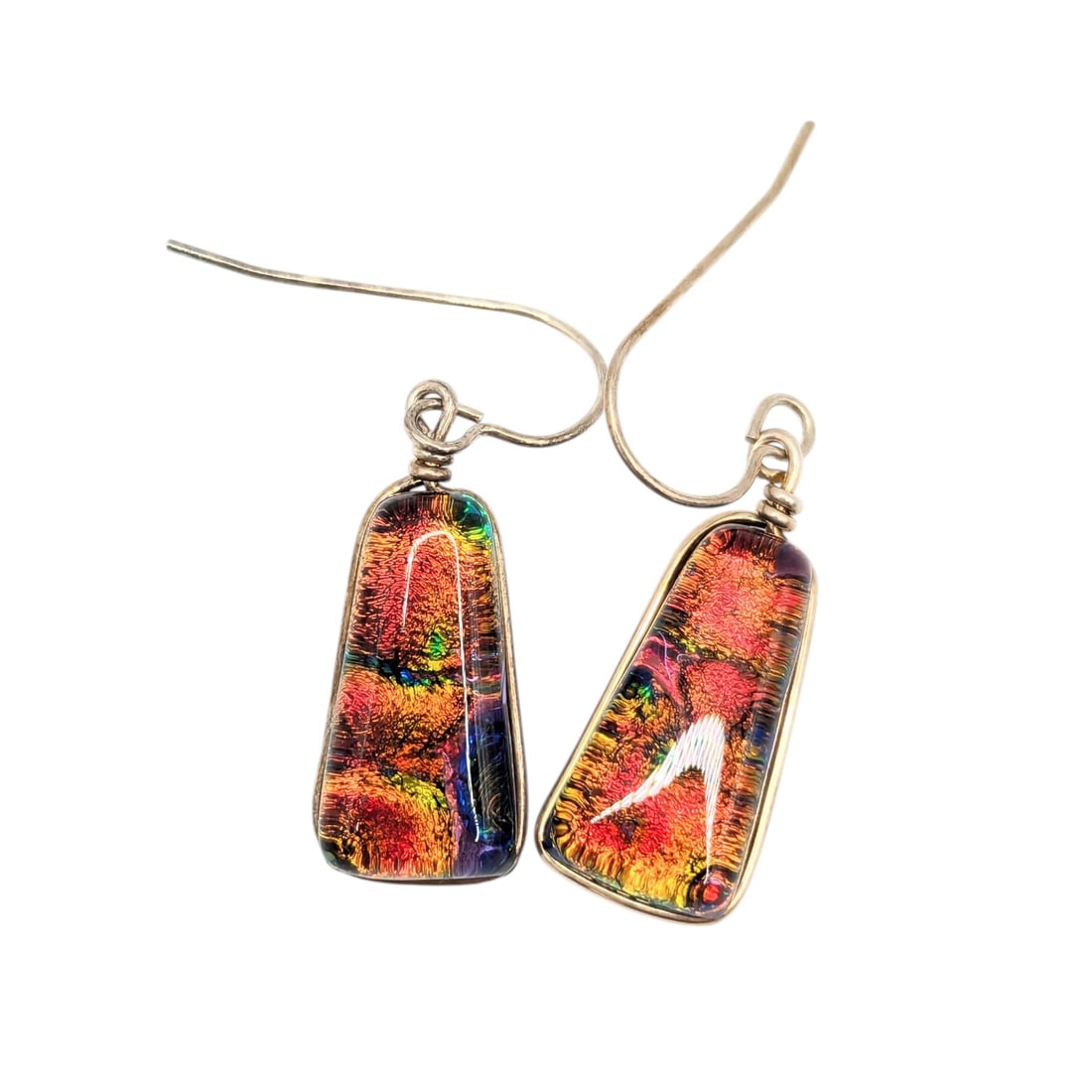 Sterling Glass Drop Earrings 5.57g (1 of 6)