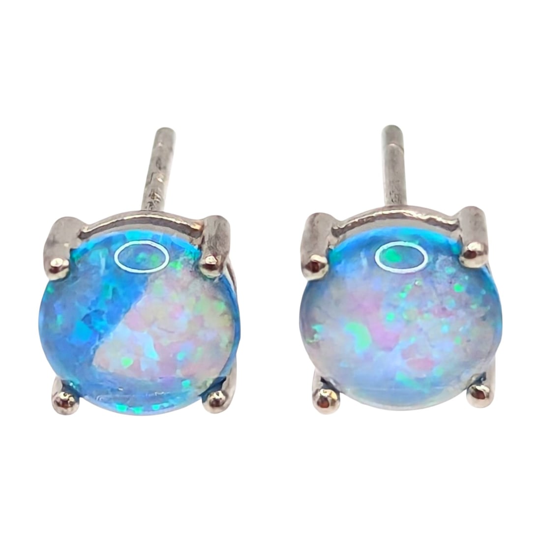 Sterling, Sterling Opal Stud Earrings .66g (1 of 4)
