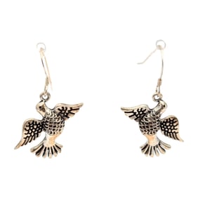 Sterling Dove Design Dangle Earrings 5.2g