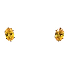 Sterling Yellow Garnet Stud Earrings .72g