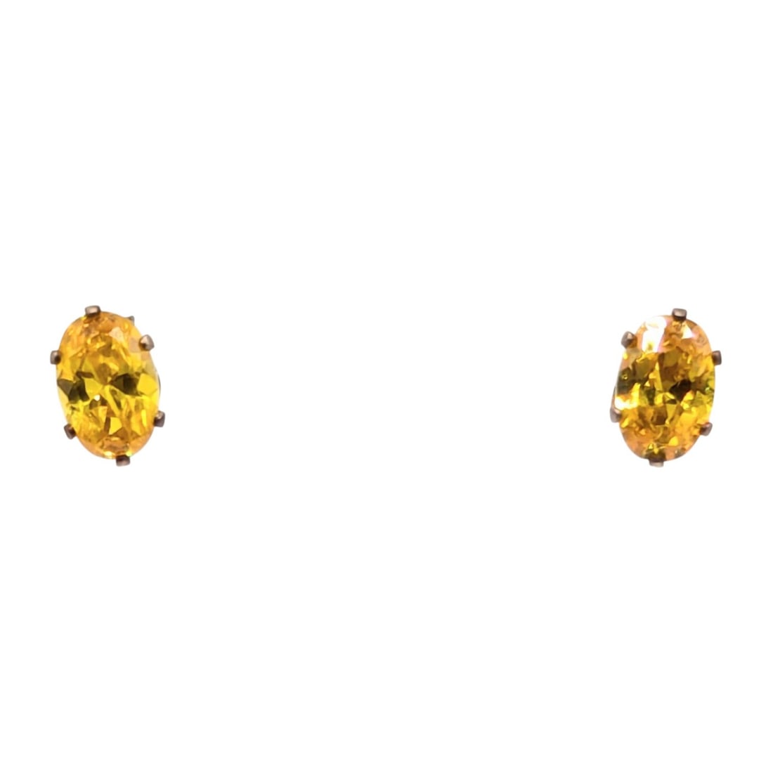 Sterling Yellow Garnet Stud Earrings .72g: Sterling Yellow Garnet Stud Earrings .72g ALR