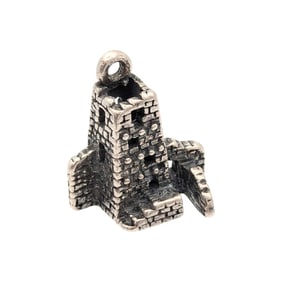 Sterling Castle Tower Charm Pendant 3.29 g
