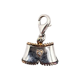 Sterling "Pulling Pants" Charm with Moissanite Detail, 3.14g