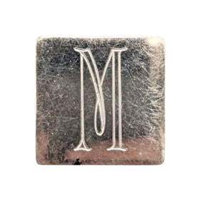 Sterling Engraved Square Pendant 6.38g