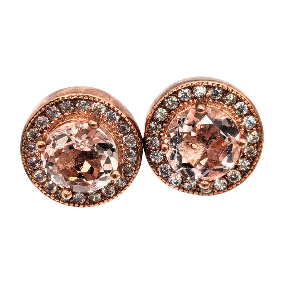 Sterling clear Rhinestone Halo Stud Earrings 2.29g: Sterling clear Rhinestone Halo Stud Earrings 2.29g CN