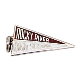 Sterling ‘Rocky River High School’ Pennant Charm 1.08g