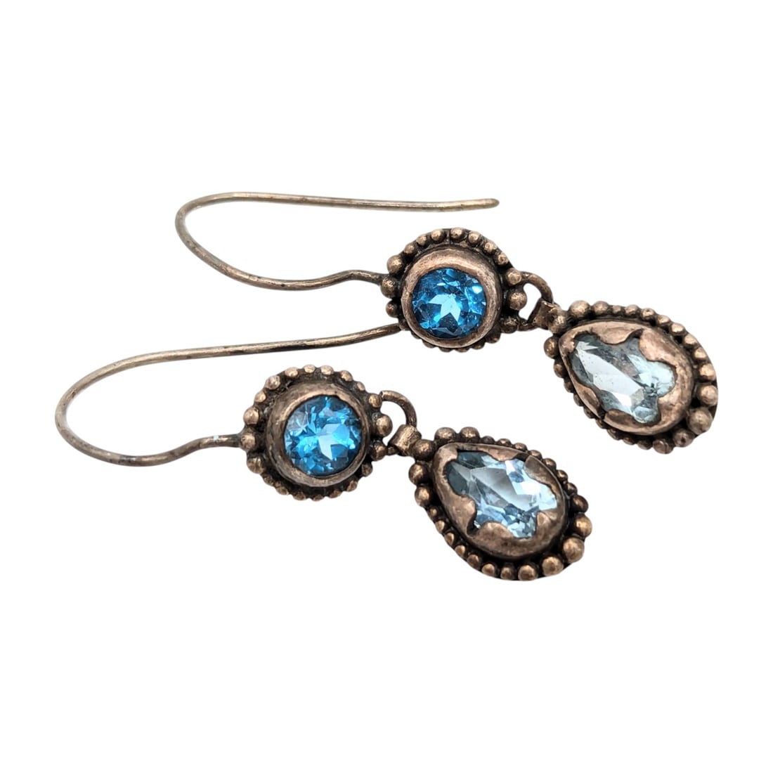 Sterling Blue Topaz Drop Earrings 4.64g: Sterling Blue Topaz Drop Earrings JGD 4.64g